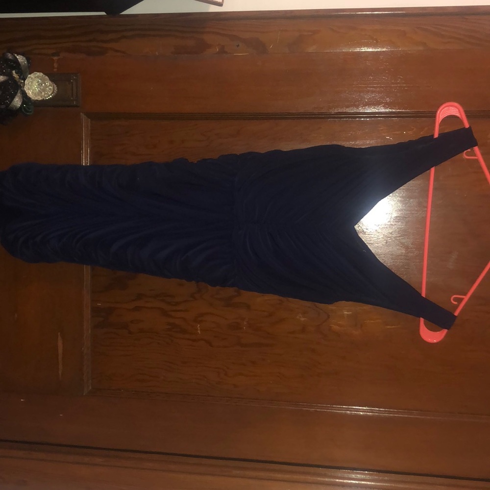Navy blue body con cocktail dress